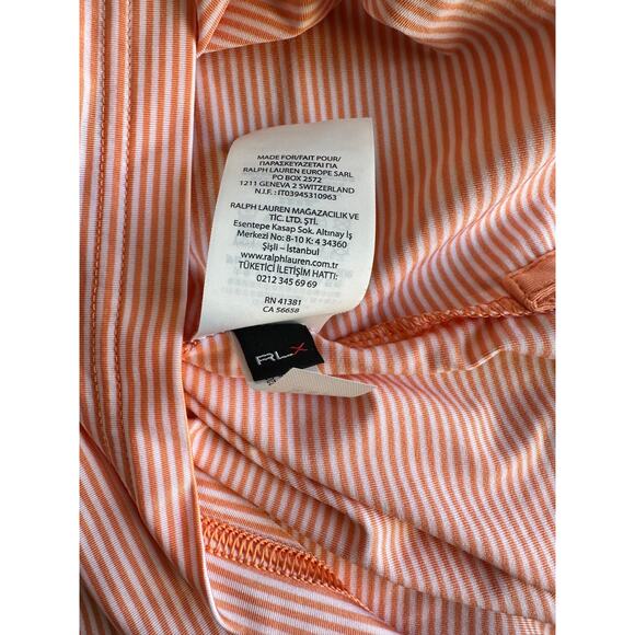 RLX Ralph Lauren Peach Colored Striped Casual Golf Polo Shirt Men’s M Light - Picture 7 of 8